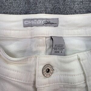 Chicos Platinum Abalone‎ White Skinny Jeans Comfort Stretch Women's